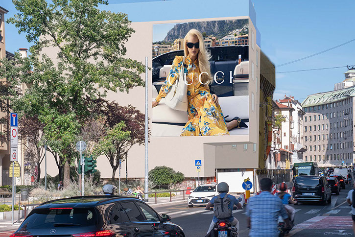 :&nbsp; Immagine location spazio pubblicitario Acone Associati Milano piazza Cordusio - palazzo Broggi - Domination_5